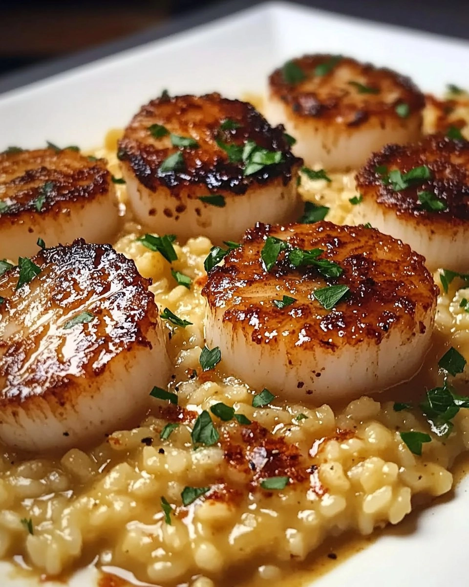 Champagne Risotto with Brown Butter Scallops