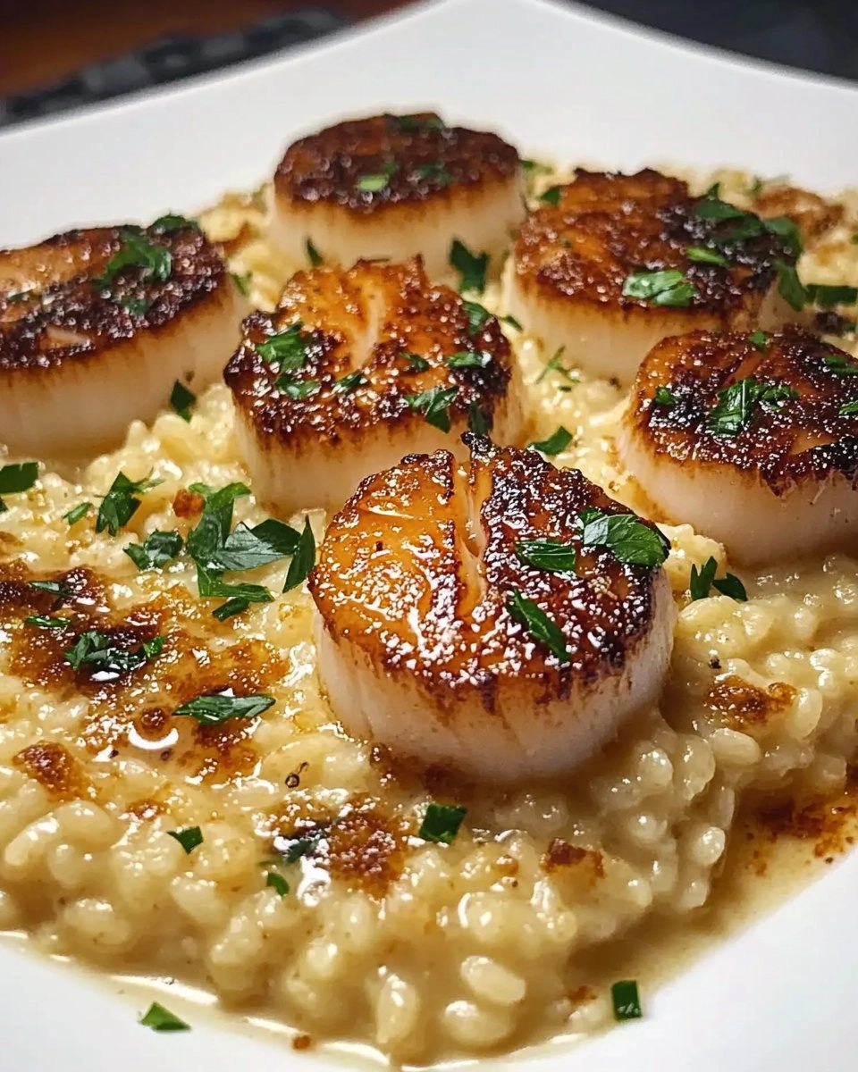 Champagne Risotto with Brown Butter Scallops