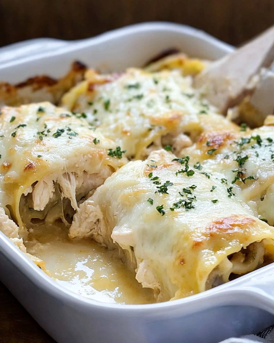 French Onion Chicken Lasagna Rollups 