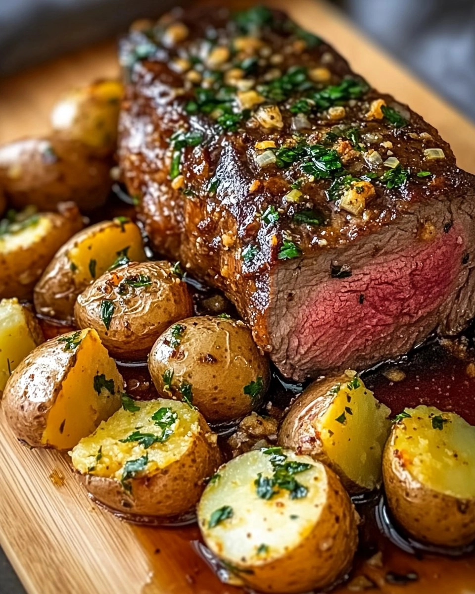 Roast Sirloin with Potato Bake