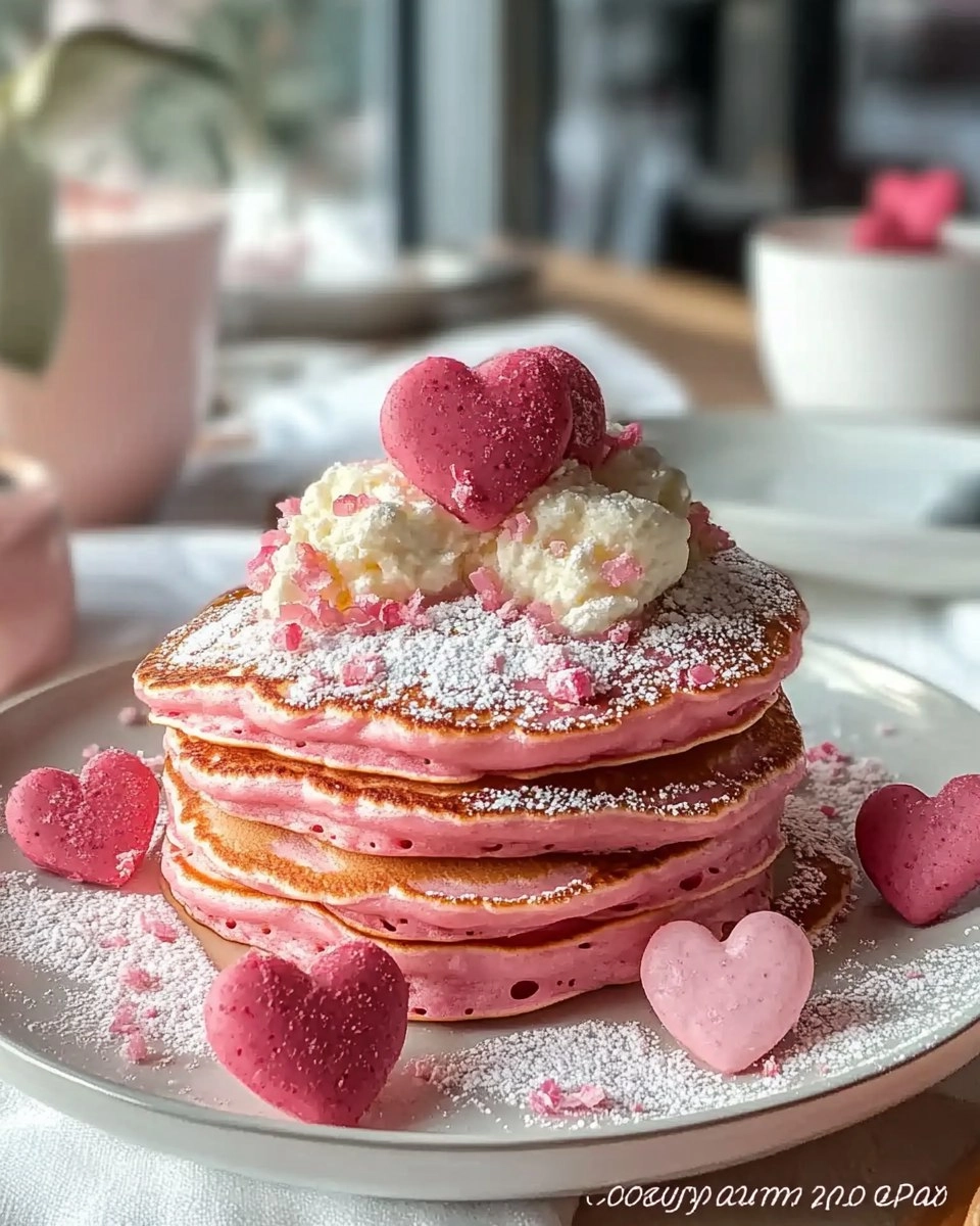Romantic Brunch Ideas Pink Pancakes