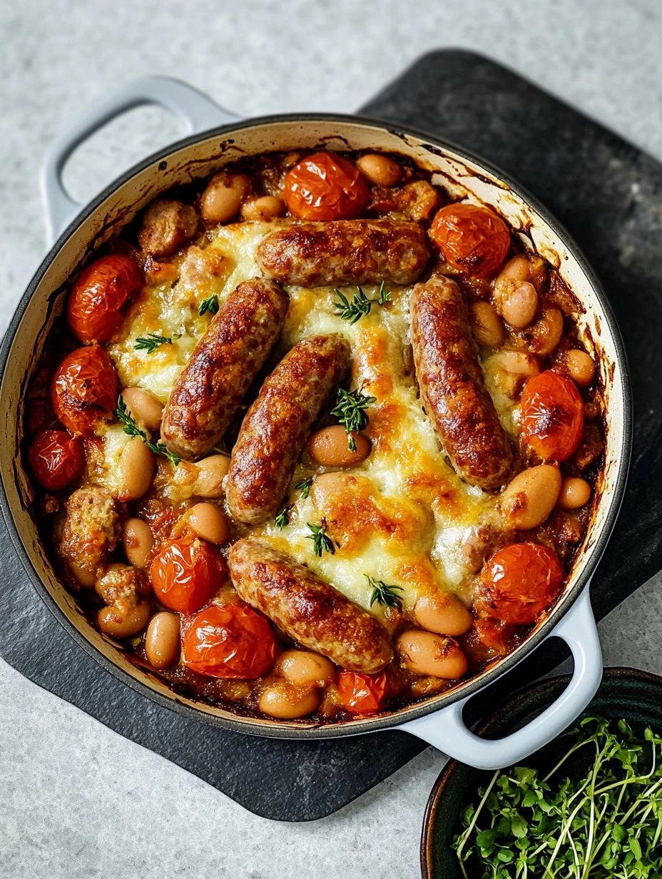 Sausage, Butter Bean & Tomato Tray Bake