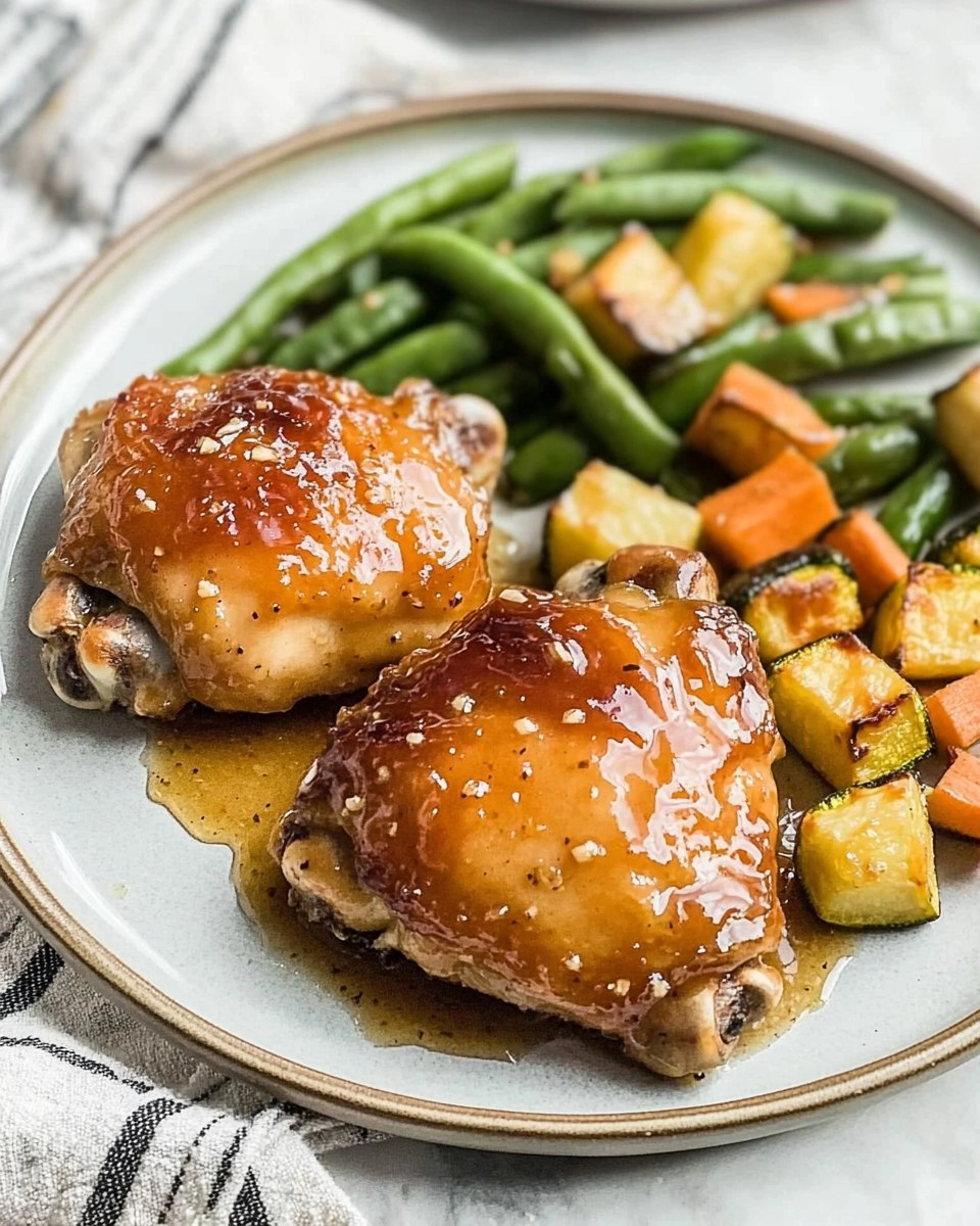 Baked Honey Garlic Chicken Thighs with Veggies 110 Baked Honey Garlic Chicken Thighs with Veggies