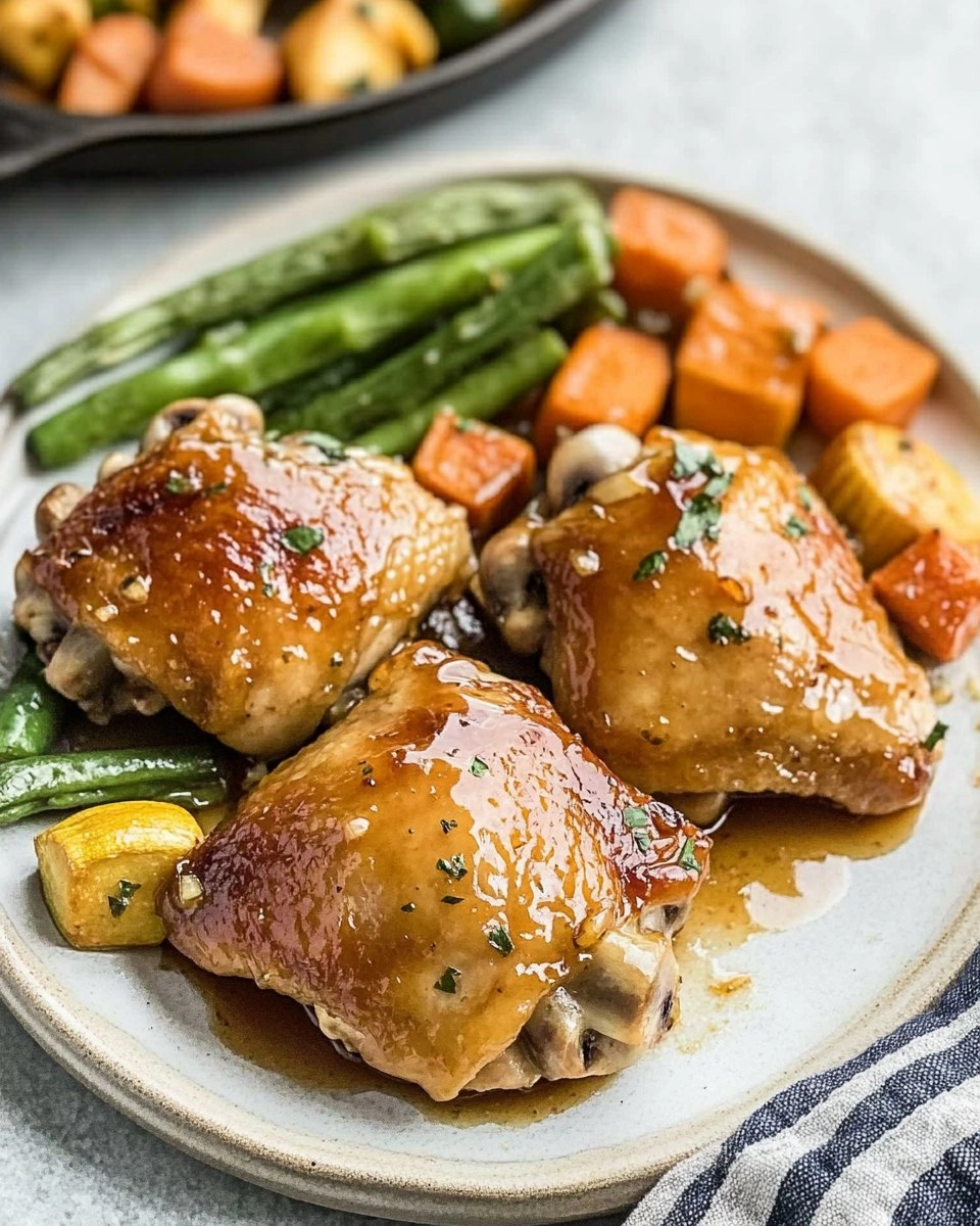 Baked Honey Garlic Chicken Thighs with Veggies 112 Baked Honey Garlic Chicken Thighs with Veggies