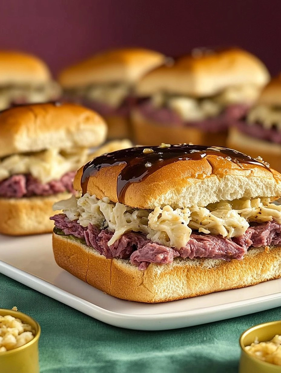 Baked Reuben Sliders with Thousand Island Glaze 81 Baked Reuben Sliders with Thousand Island Glaze