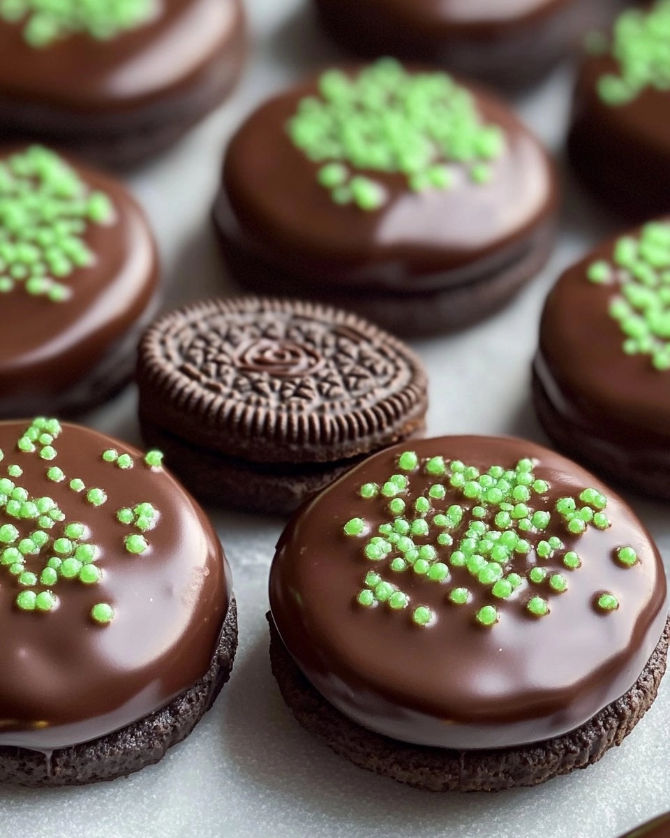 Chocolate Covered Mint Oreos