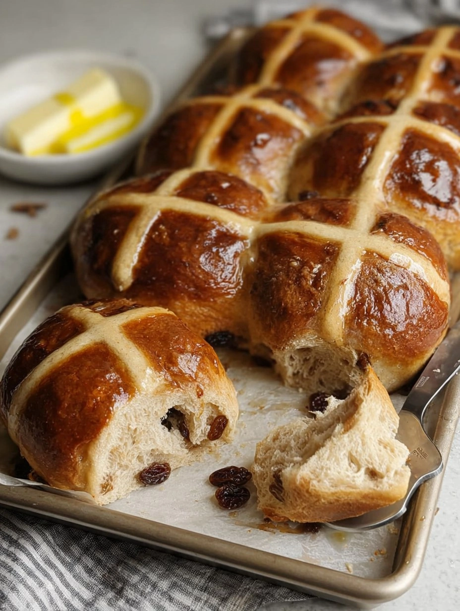 Cinnamon Raisin Hot Cross Buns (Make-Ahead Easter Rolls)