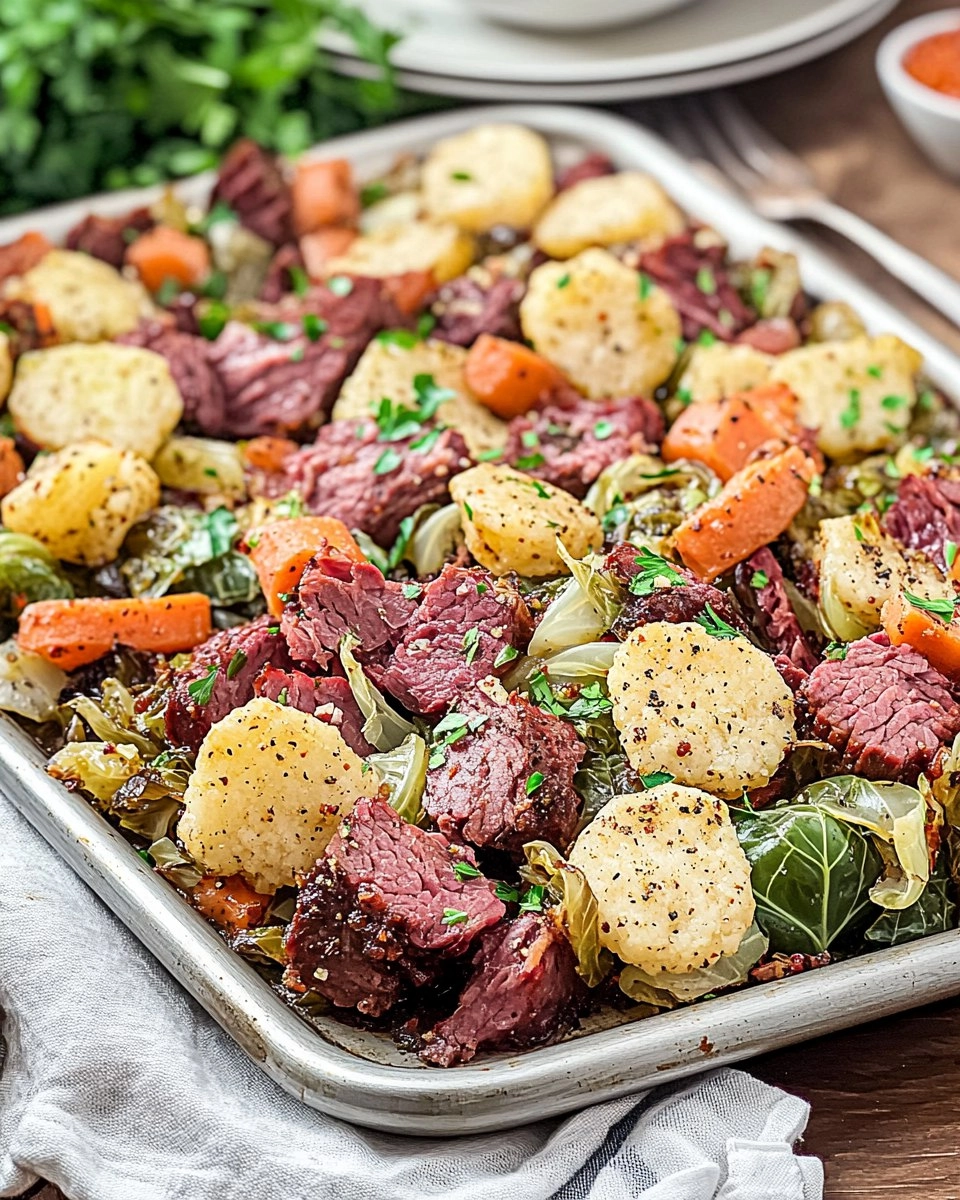 Corned Beef & Cabbage Sheet-Pan Dinner (No Boiling Pot Required) 97 Corned Beef & Cabbage Sheet-Pan Dinner (No Boiling Pot Required)