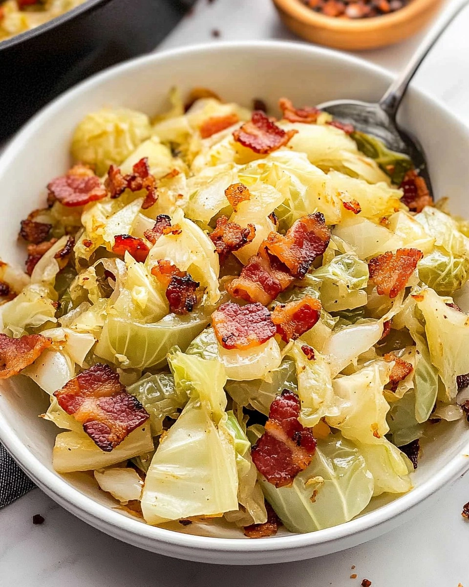 Crispy Pan-Fried Cabbage with Bacon & Onions
