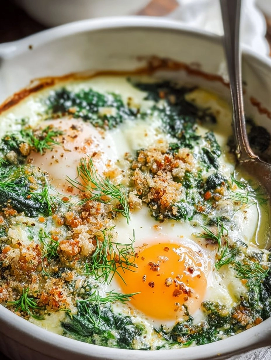 Easy Baked Eggs Florentine 