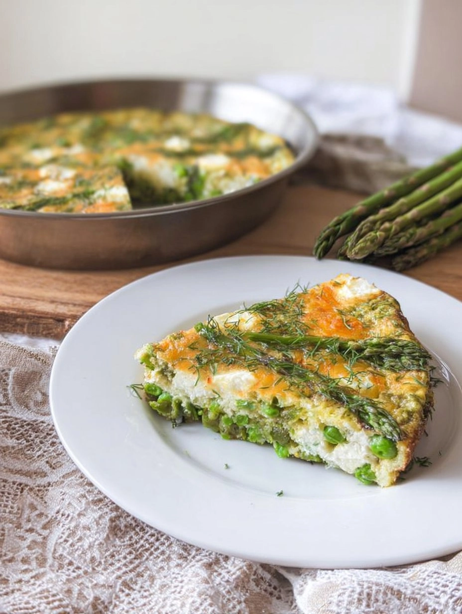 Herb & Goat Cheese Frittata with Asparagus and Peas