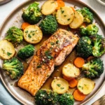 Honey Garlic Sheet-Pan Salmon with Broccoli & Carrots 113 Honey-Garlic-Sheet-Pan-Salmon-with-Broccoli-Carrots-Recipe