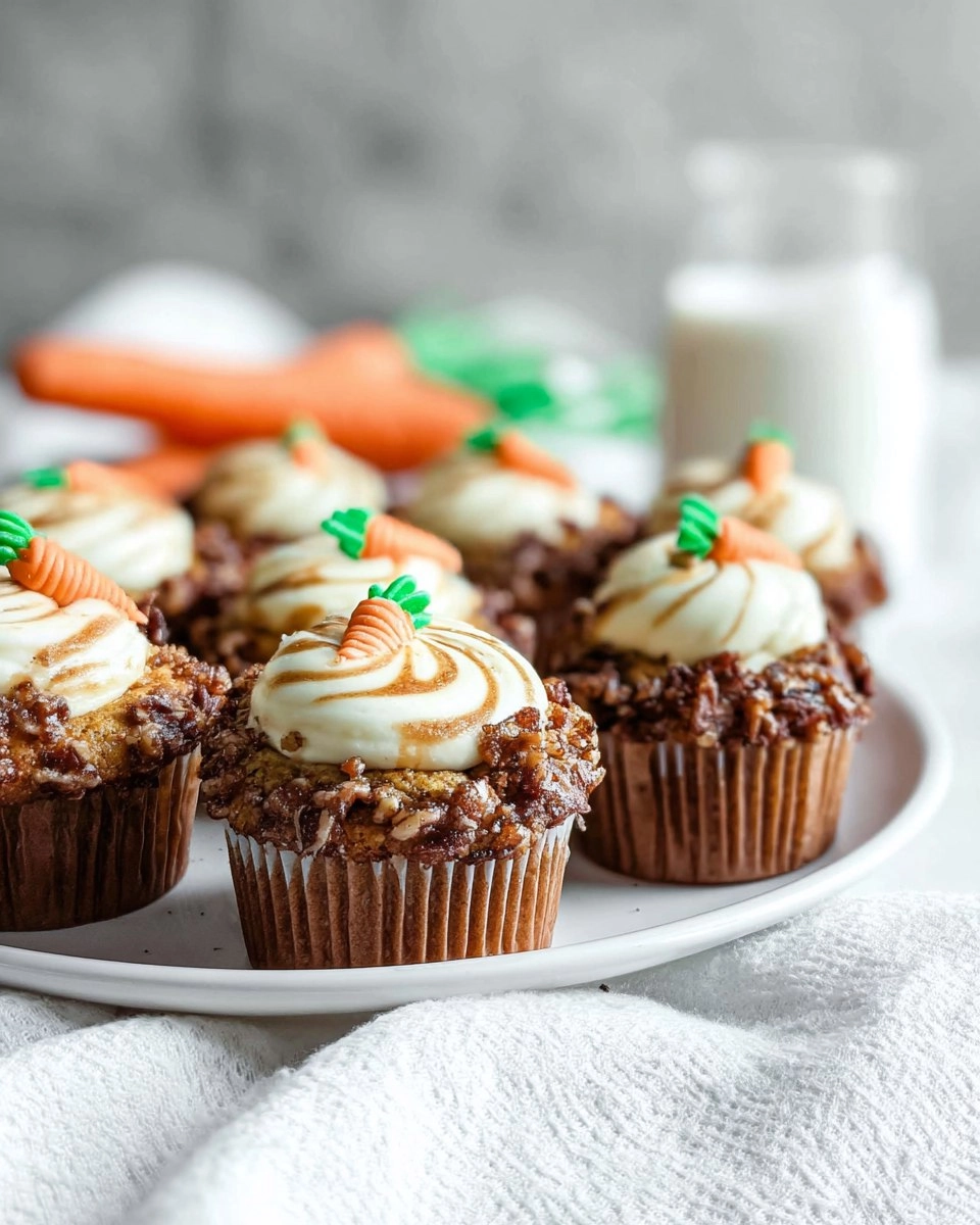 Moist Carrot Cupcakes with Cream Cheese Swirl