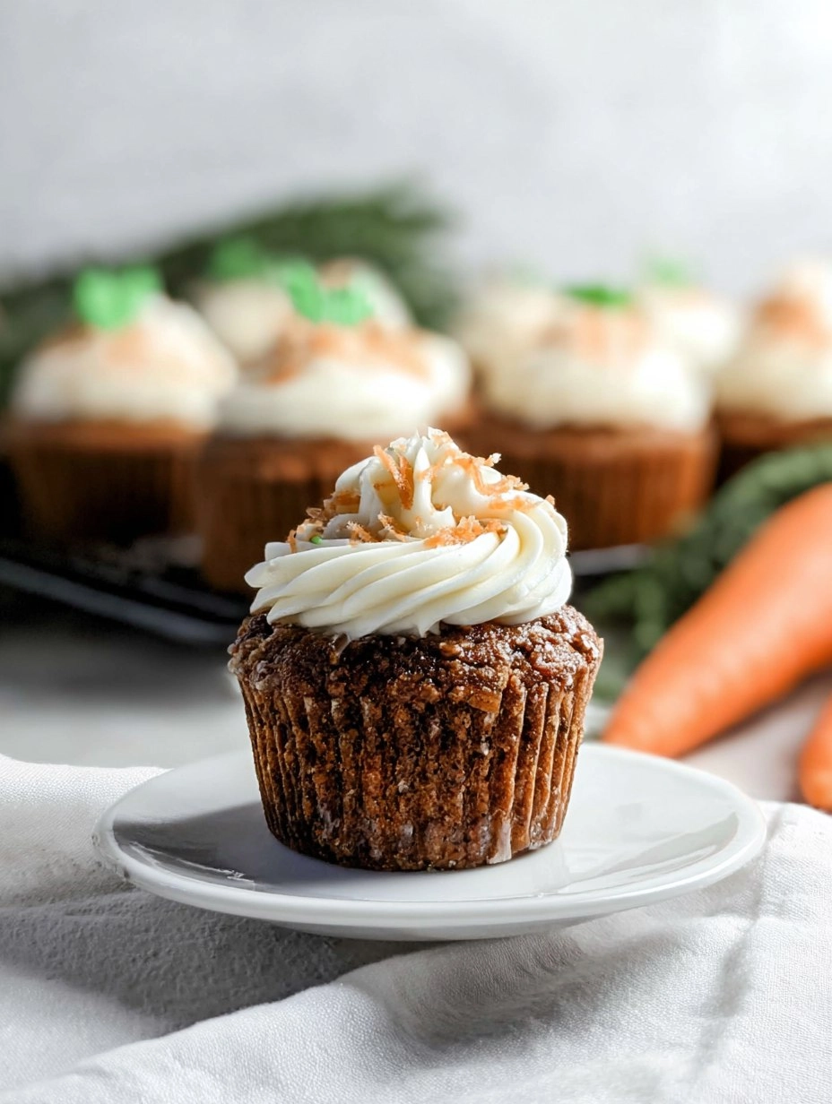 Moist Carrot Cupcakes with Cream Cheese Swirl