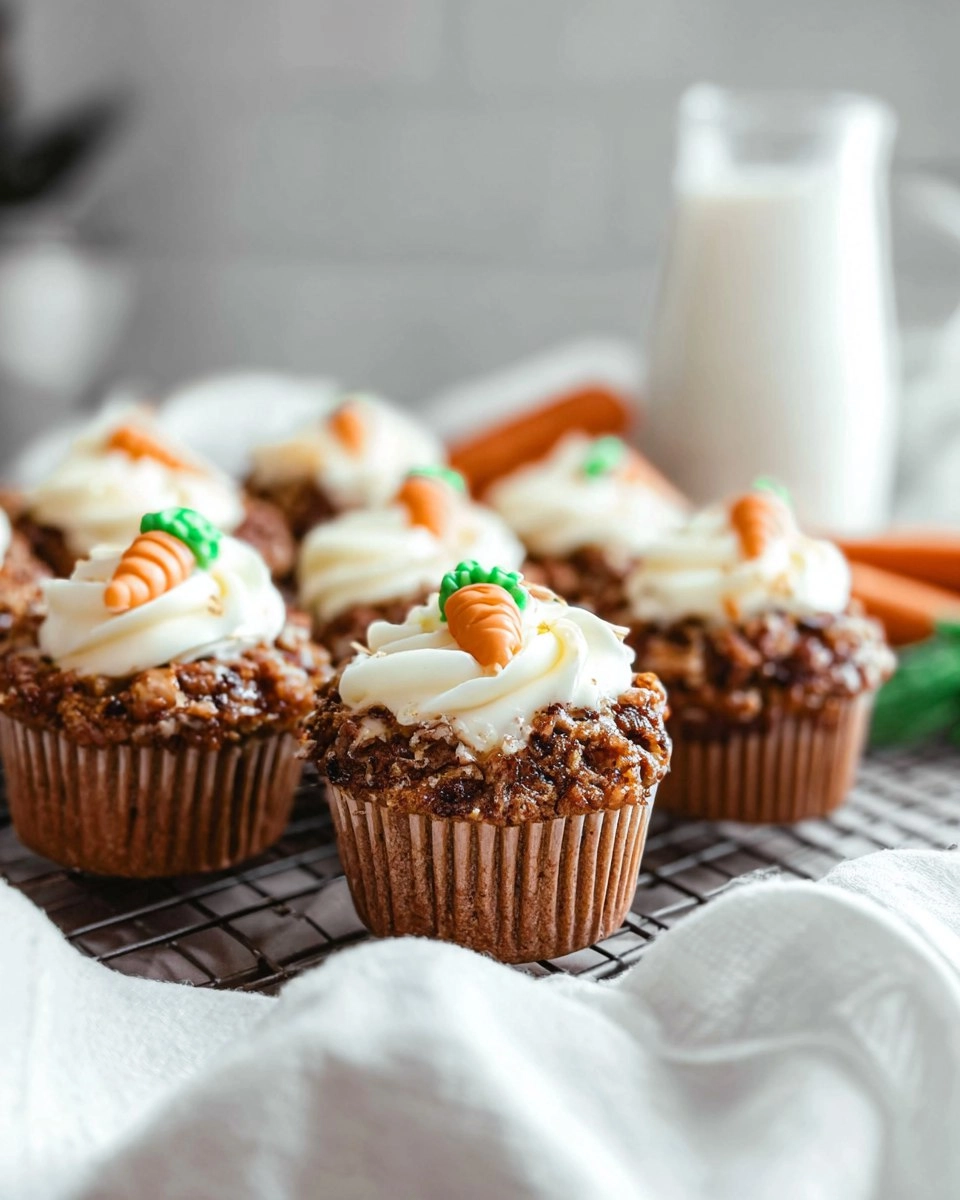 Moist Carrot Cupcakes with Cream Cheese Swirl
