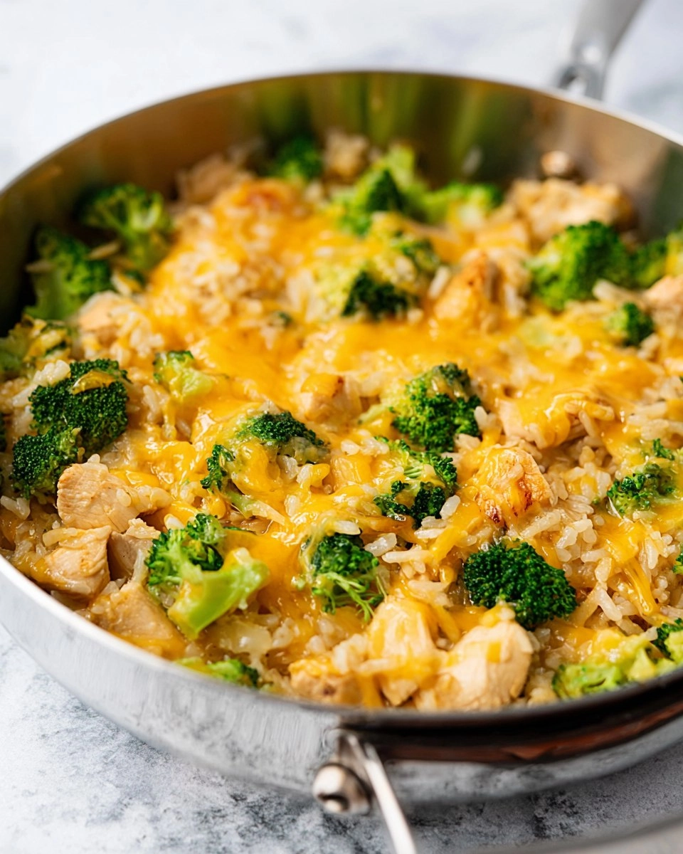 One Pan Cheesy Chicken Broccoli and Rice