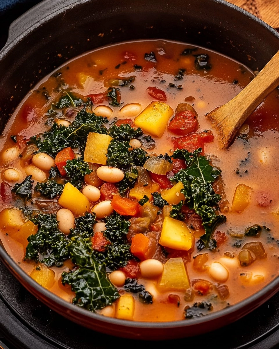 One-Pot Creamy Tuscan White Bean & Kale Soup