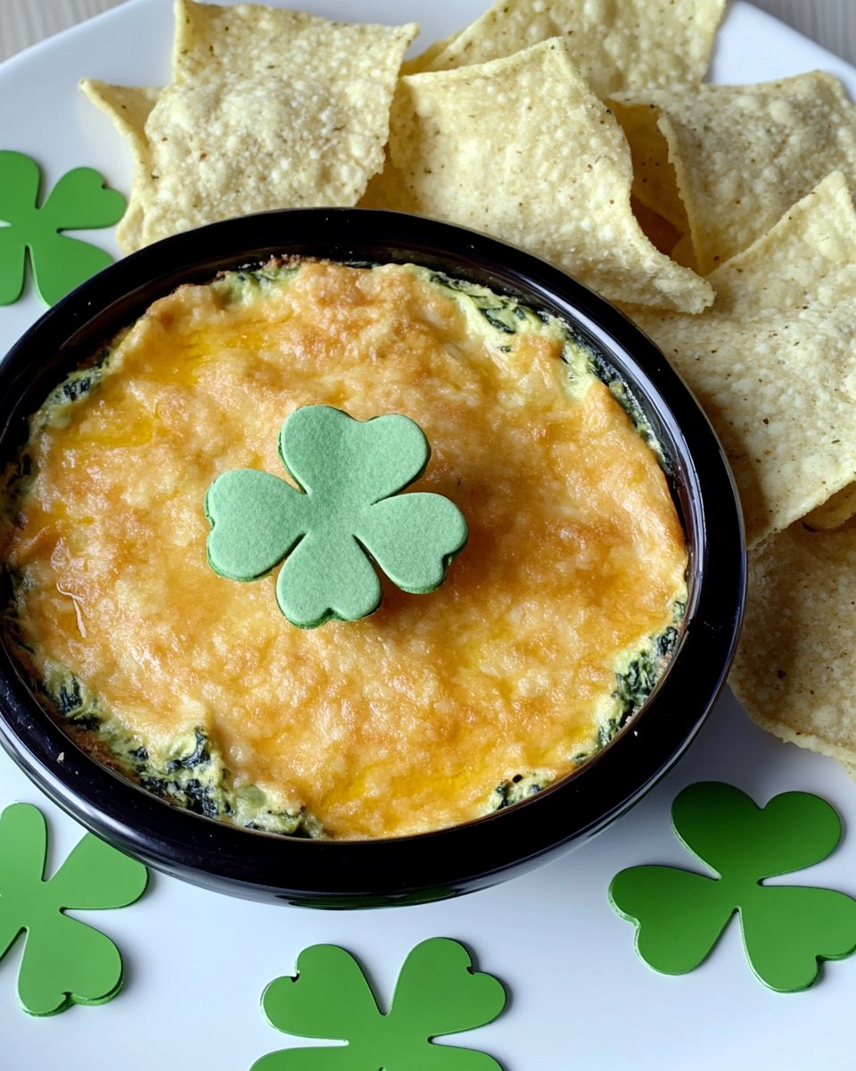 Shamrock Spinach Artichoke Dip with Green Tortilla Chips 112 Shamrock Spinach Artichoke Dip with Green Tortilla Chips