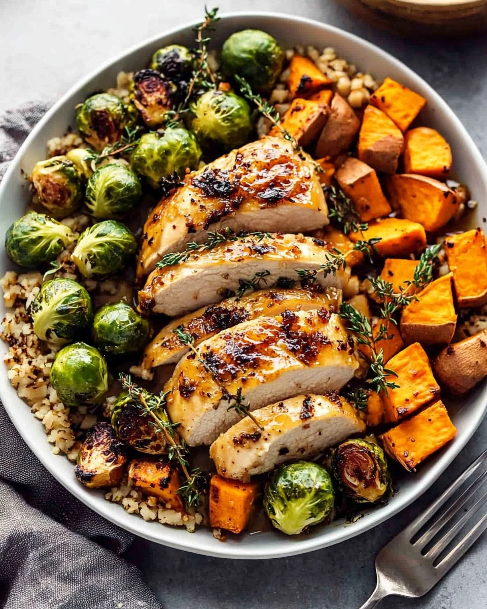 Sheet-Pan Maple Dijon Chicken with Brussels Sprouts & Sweet Potatoes 100 Sheet-Pan Maple Dijon Chicken with Brussels Sprouts & Sweet Potatoes