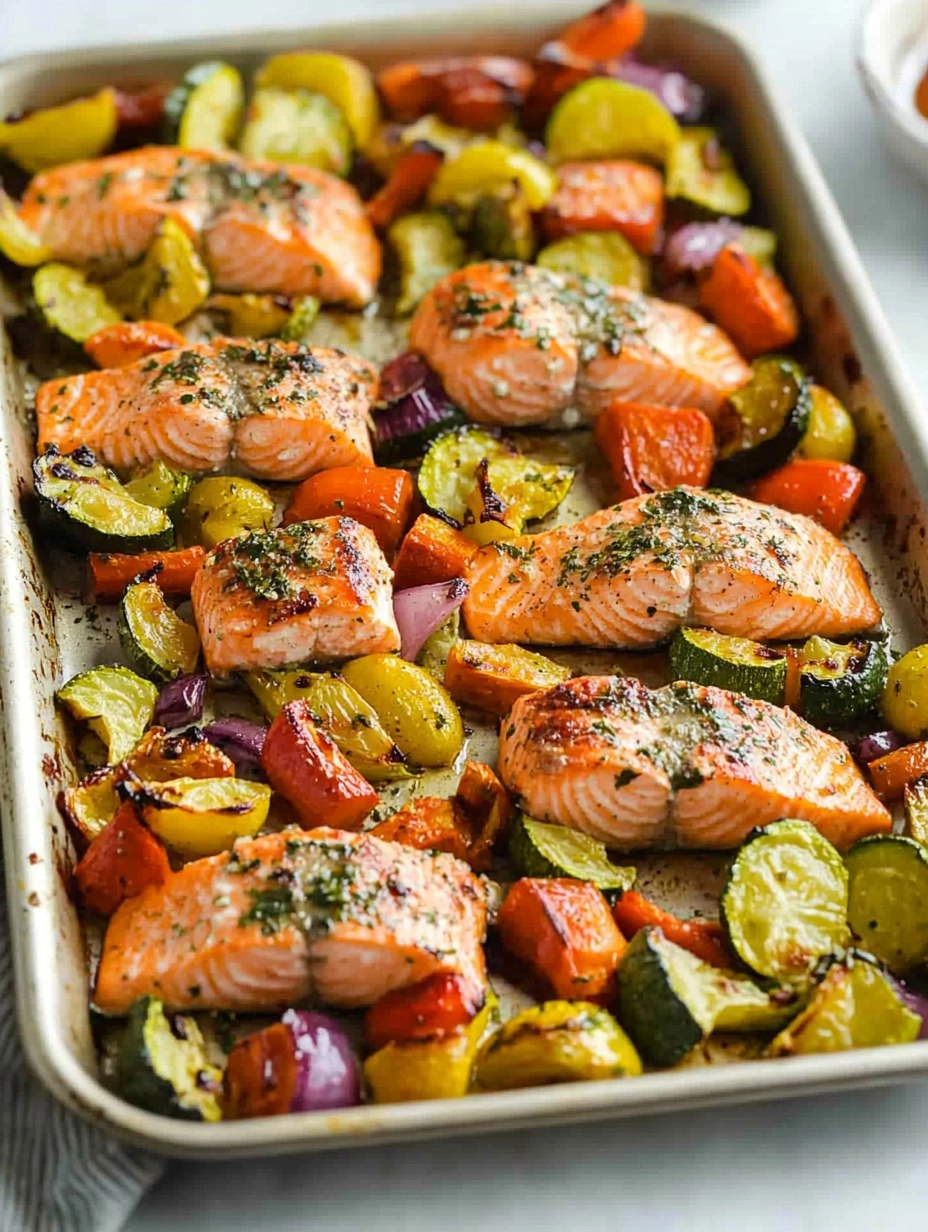 Sheet Pan Salmon | Baked Salmon with Roasted Vegetables