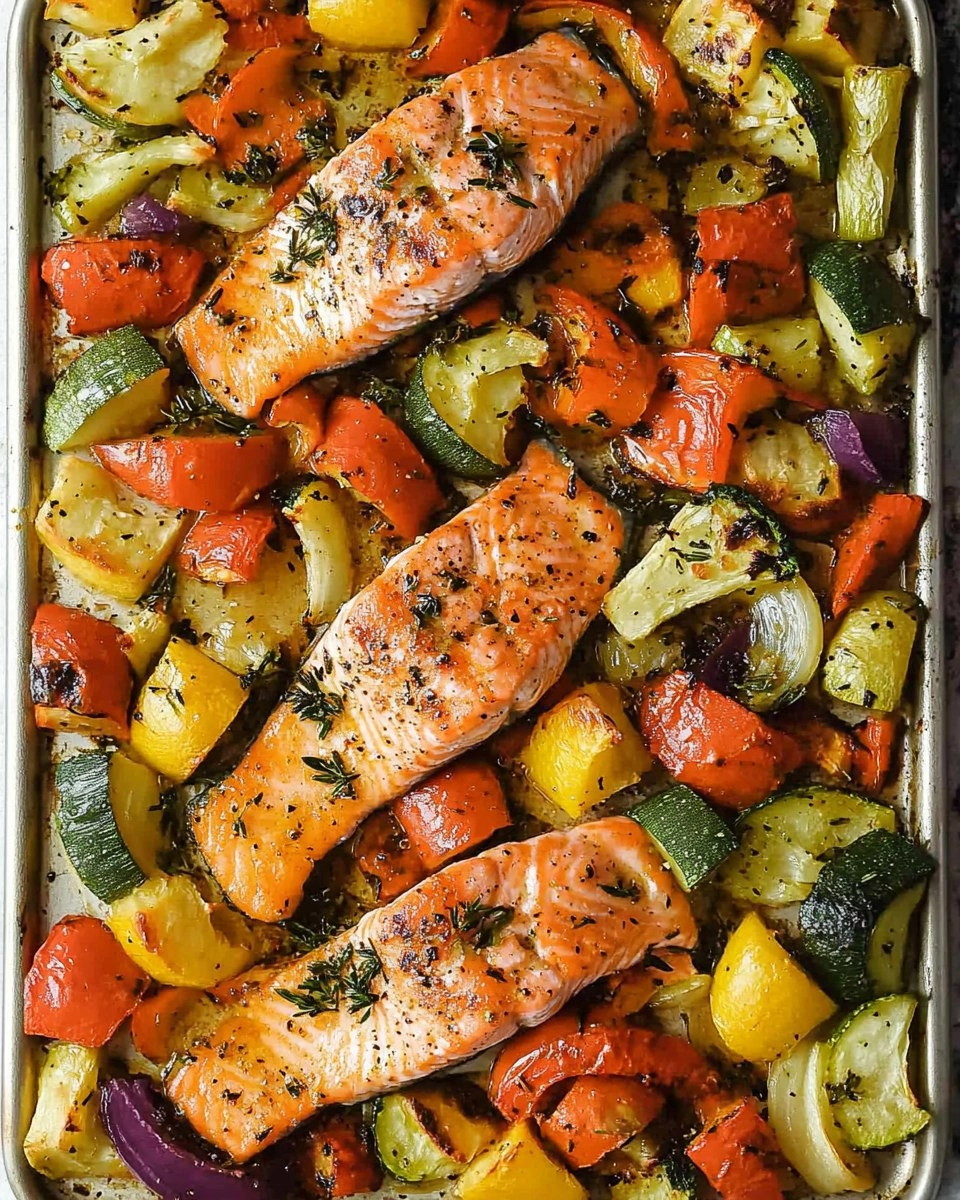 Sheet Pan Salmon | Baked Salmon with Roasted Vegetables