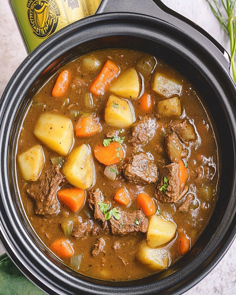 Slow Cooker Guinness Beef Stew with Potatoes & Carrots