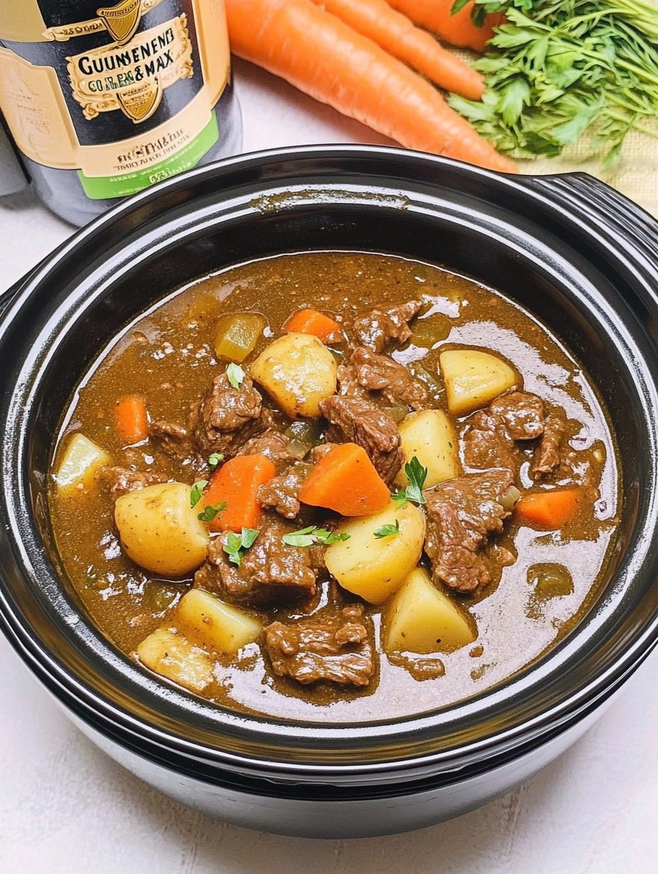 Slow Cooker Guinness Beef Stew with Potatoes & Carrots