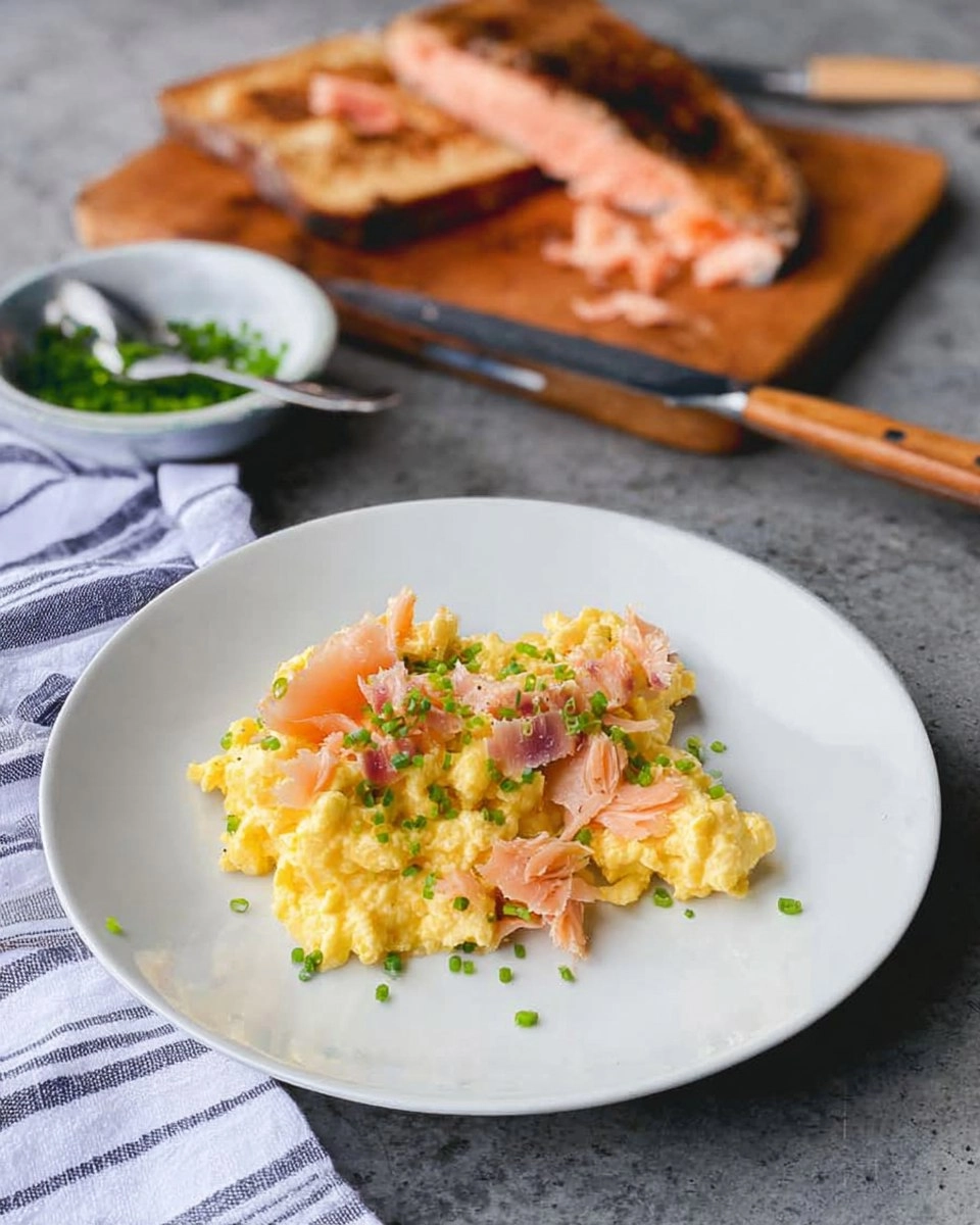 Soft Scrambled Eggs with Smoked Salmon & Chives (Toast or Bagel) 12 Soft-Scrambled-Eggs-with-Smoked-Salmon-Chives-Toast-or-Bagel-Recipe