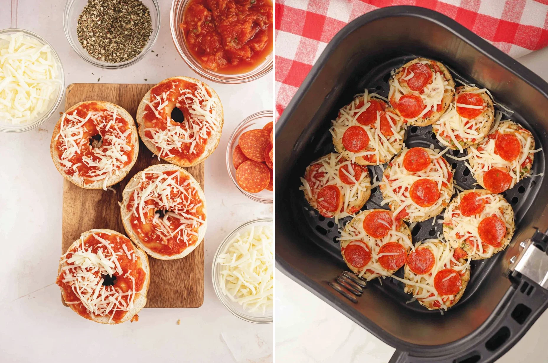 Air Fryer Bagel Pizza