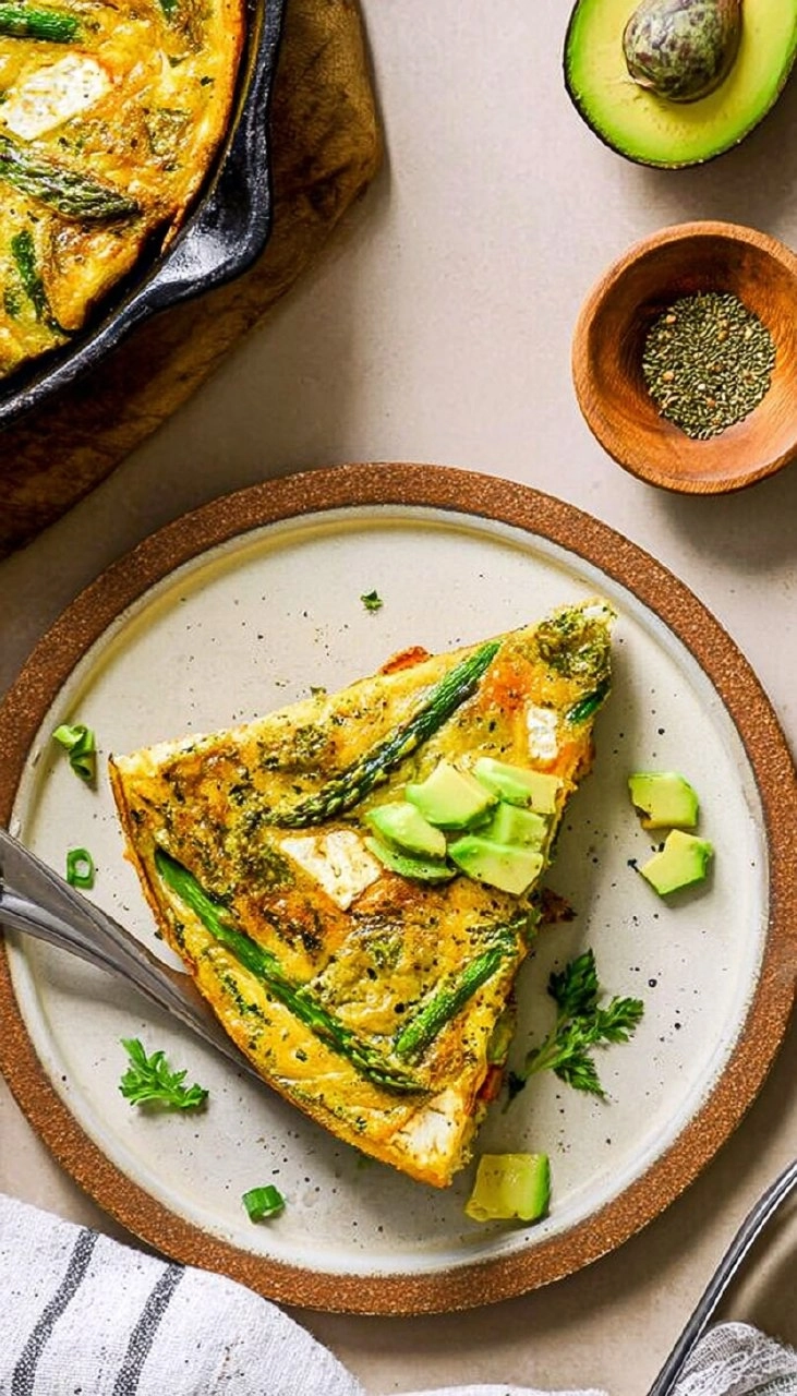 Asparagus Frittata with Goat Cheese & Sweet Potatoes