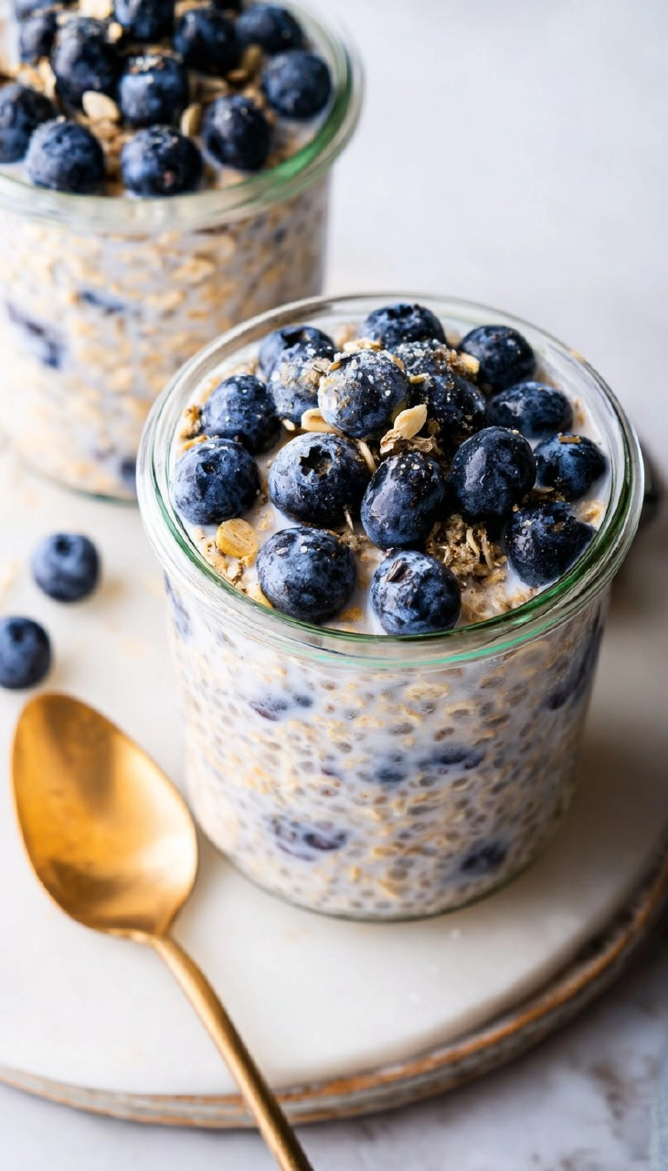 Blueberry Overnight Oats (5-Ingredient, Meal-Prep)
