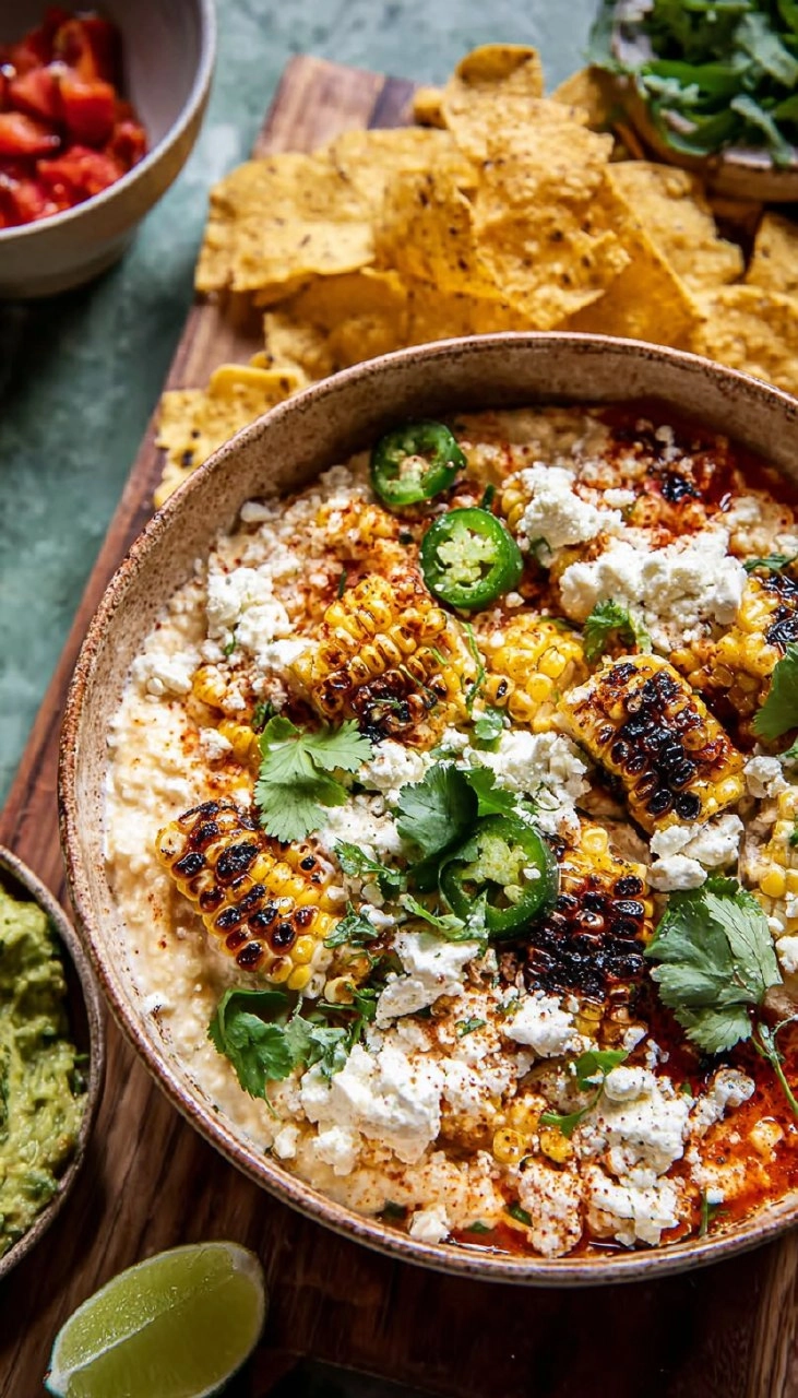 Cinco de Mayo Street Corn Dip & Guacamole Board