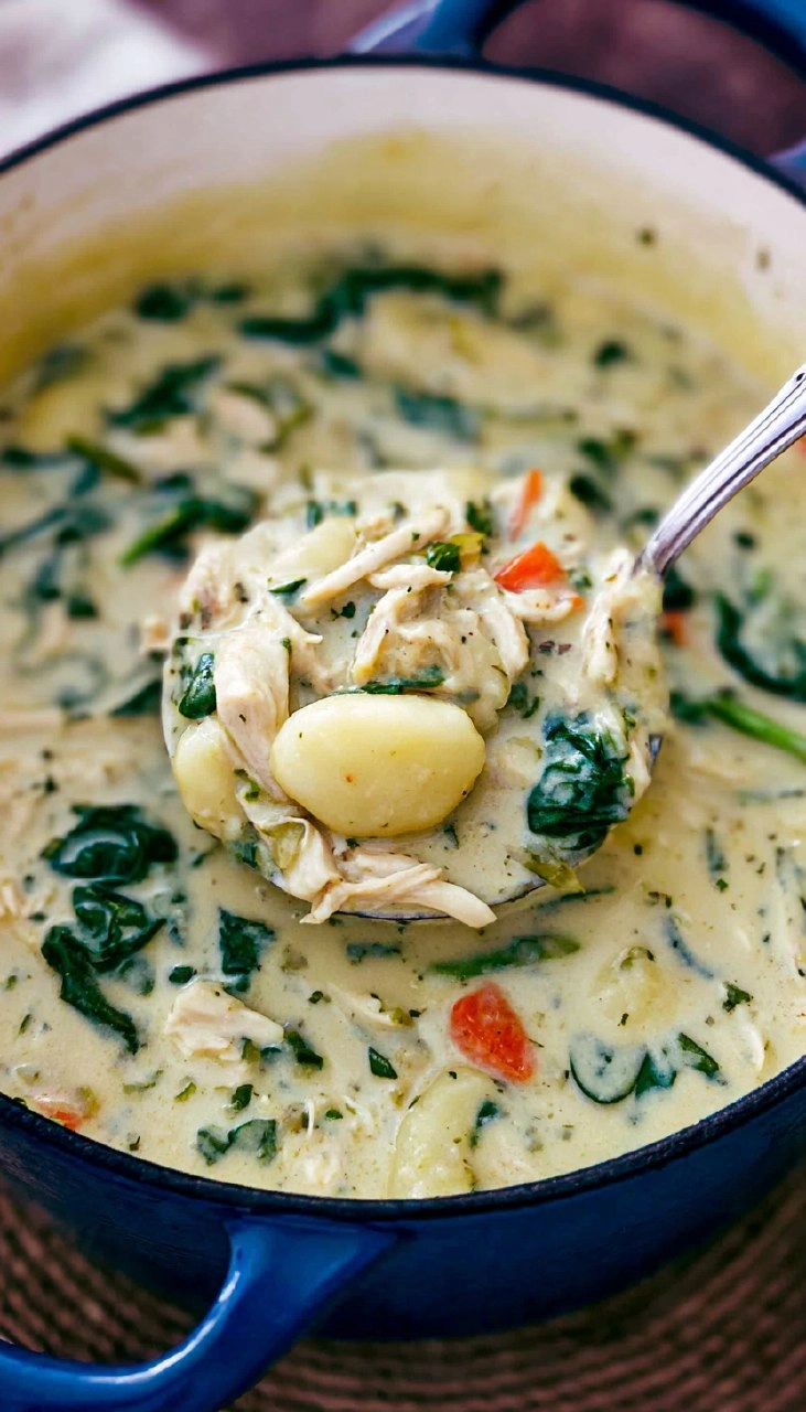 Creamy Chicken & Gnocchi Soup with Spinach 122 Creamy Chicken & Gnocchi Soup with Spinach