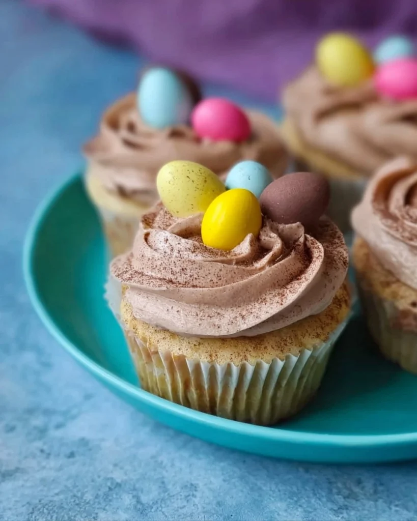 Easter-Nest-Cupcakes-Vanilla-Sponge-with-Chocolate-Buttercream-Mini-Eggs-Recipe