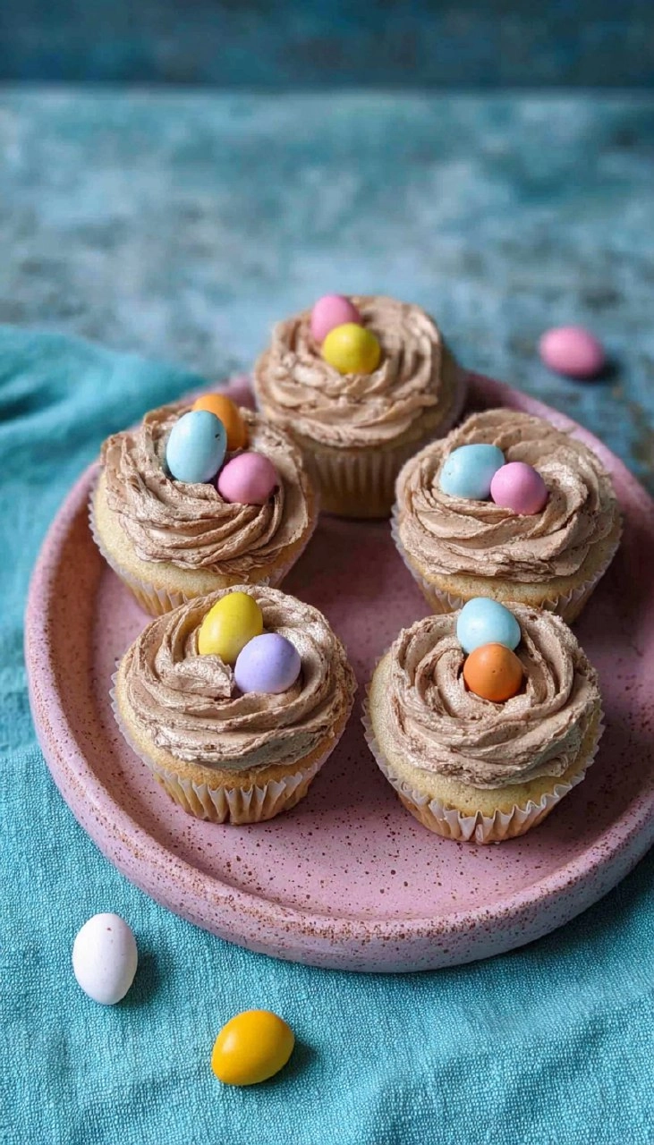 Easter Nest Cupcakes | Vanilla Sponge with Chocolate Buttercream & Mini Eggs