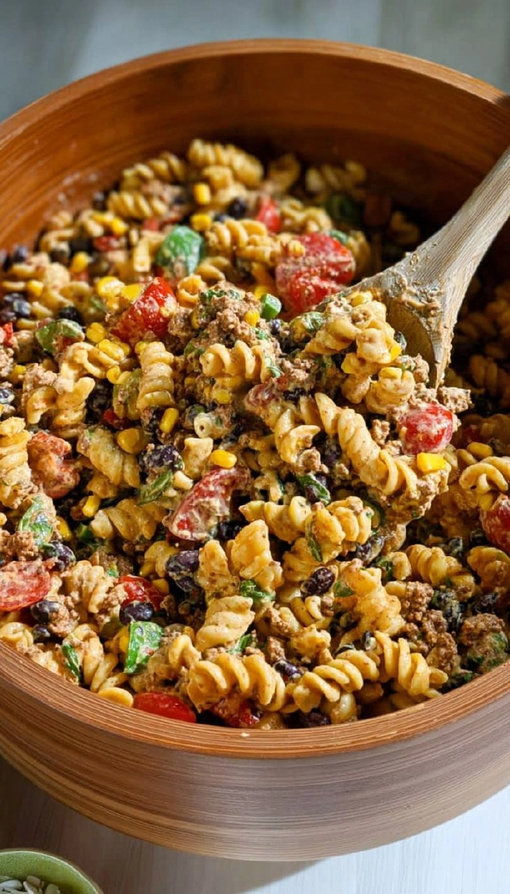 Healthy Taco Pasta Salad (Meal-Prep Friendly)