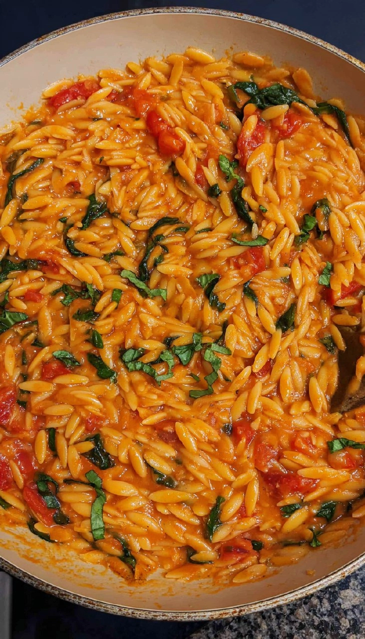 One Pot Creamy Tomato Orzo