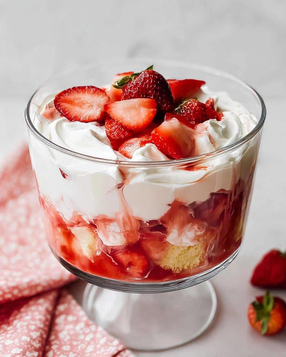 Strawberry Shortcake Trifle with Angel Food Cake