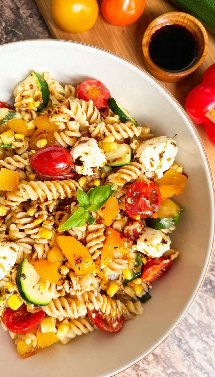 Summer Pasta Salad with White Balsamic Vinaigrette