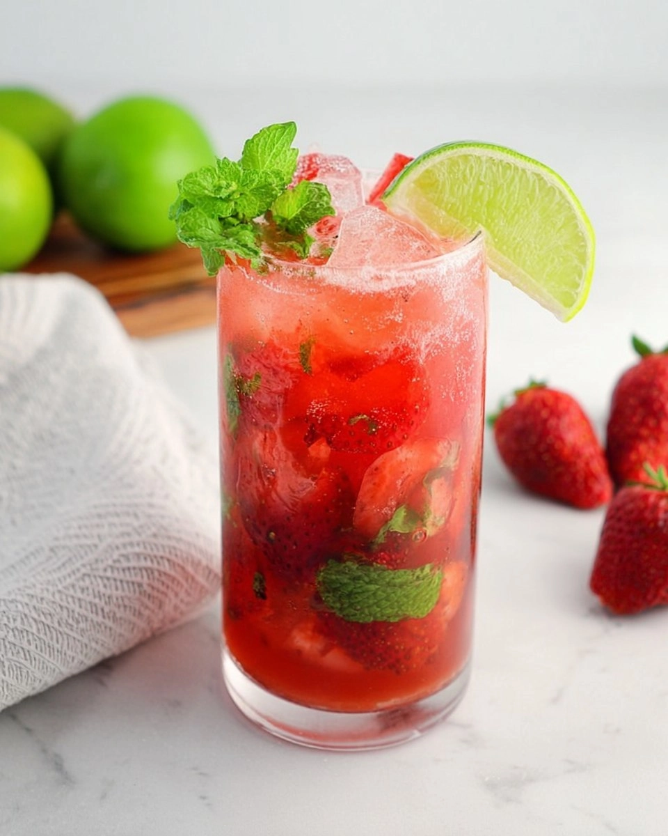 Virgin Strawberry Mojito Mocktail