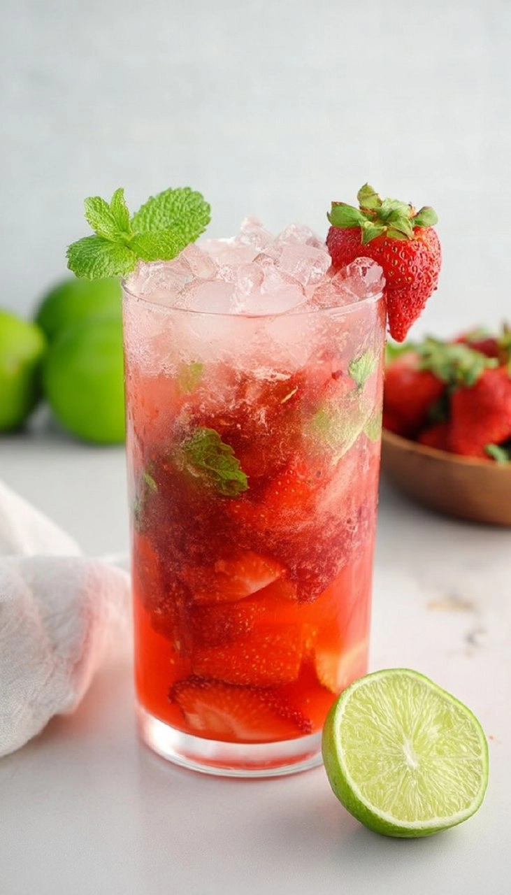 Virgin Strawberry Mojito Mocktail