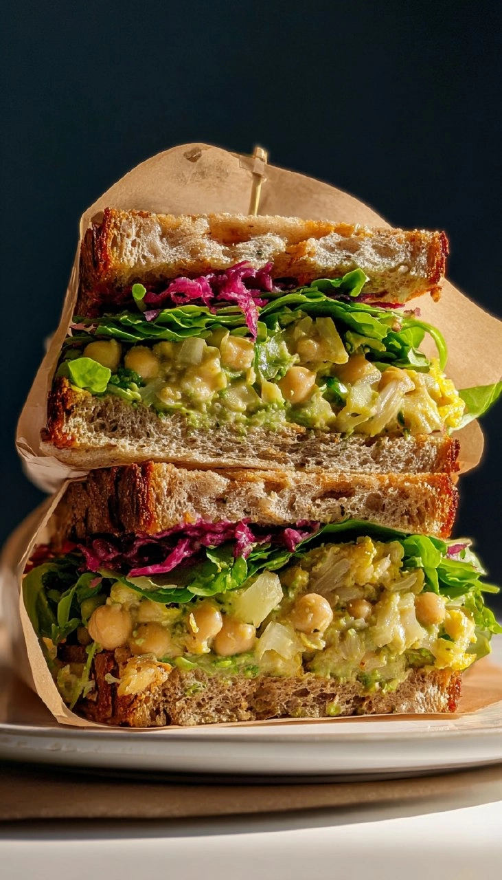 Caramelized Lemon Chickpea Salad Sandwich