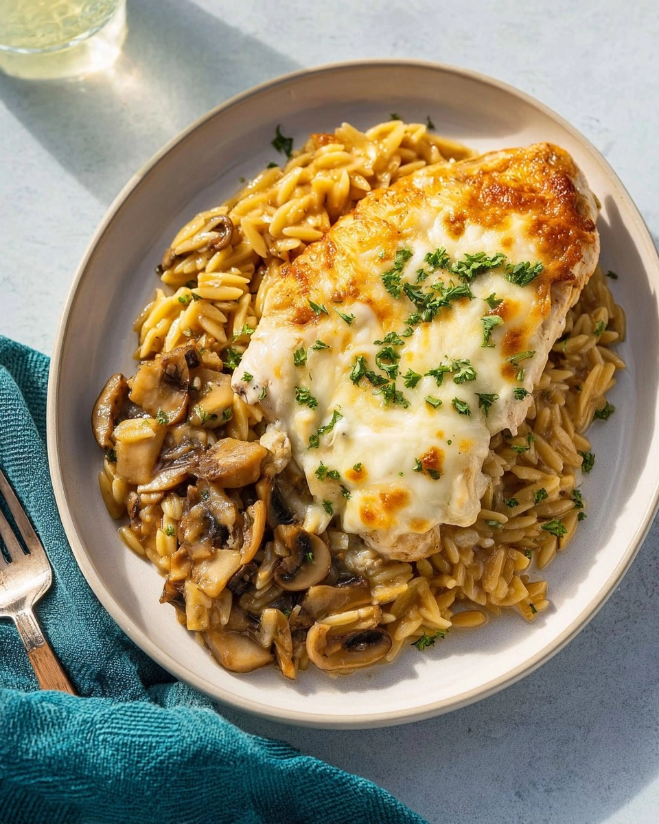 Creamy Chicken Orzo Bake