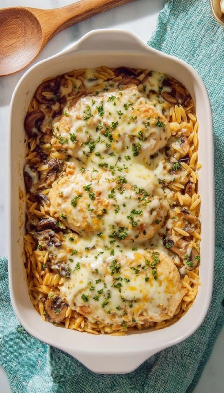 Creamy Chicken Orzo Bake