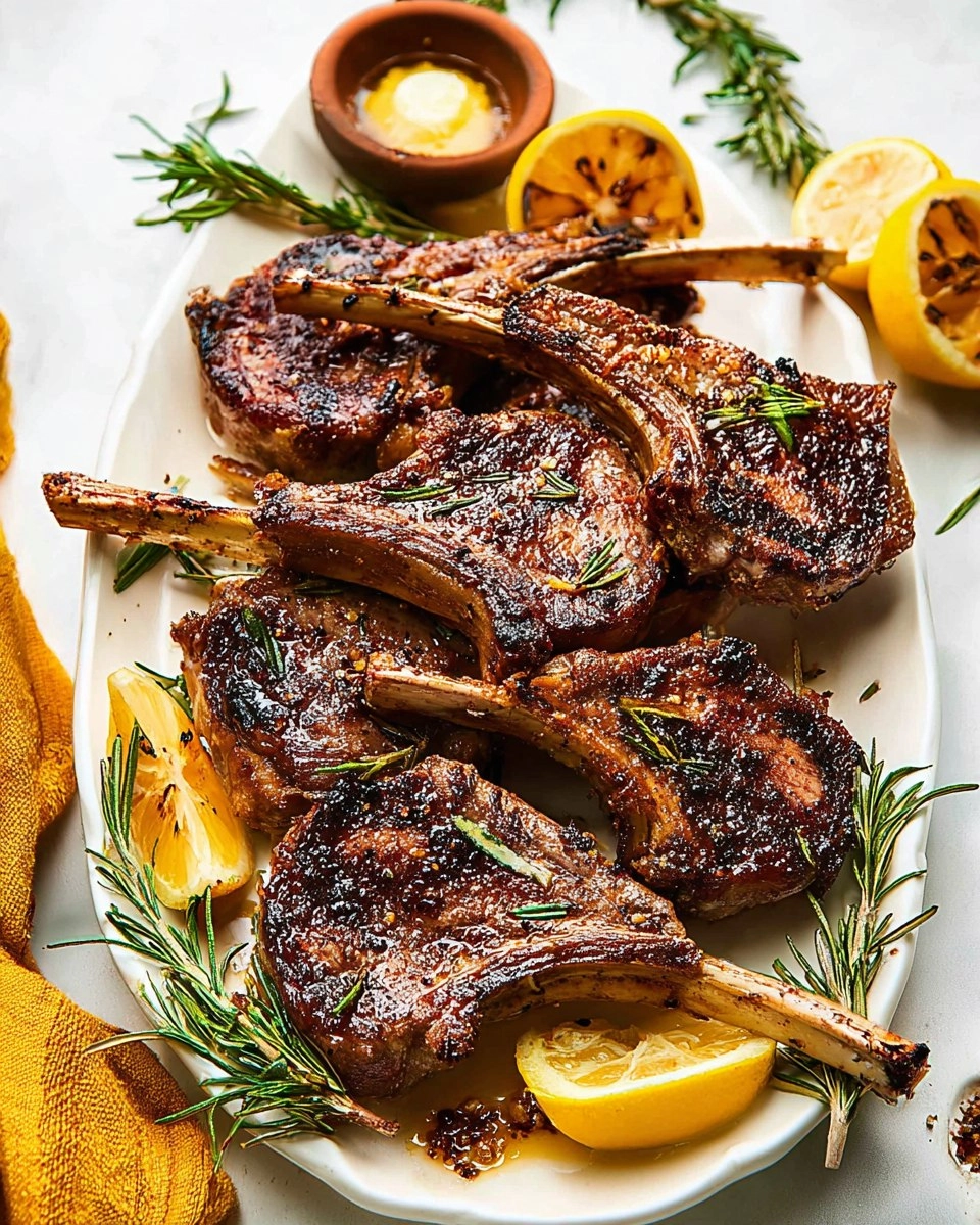 Garlic Rosemary Lamb Chops with Lemon Butter