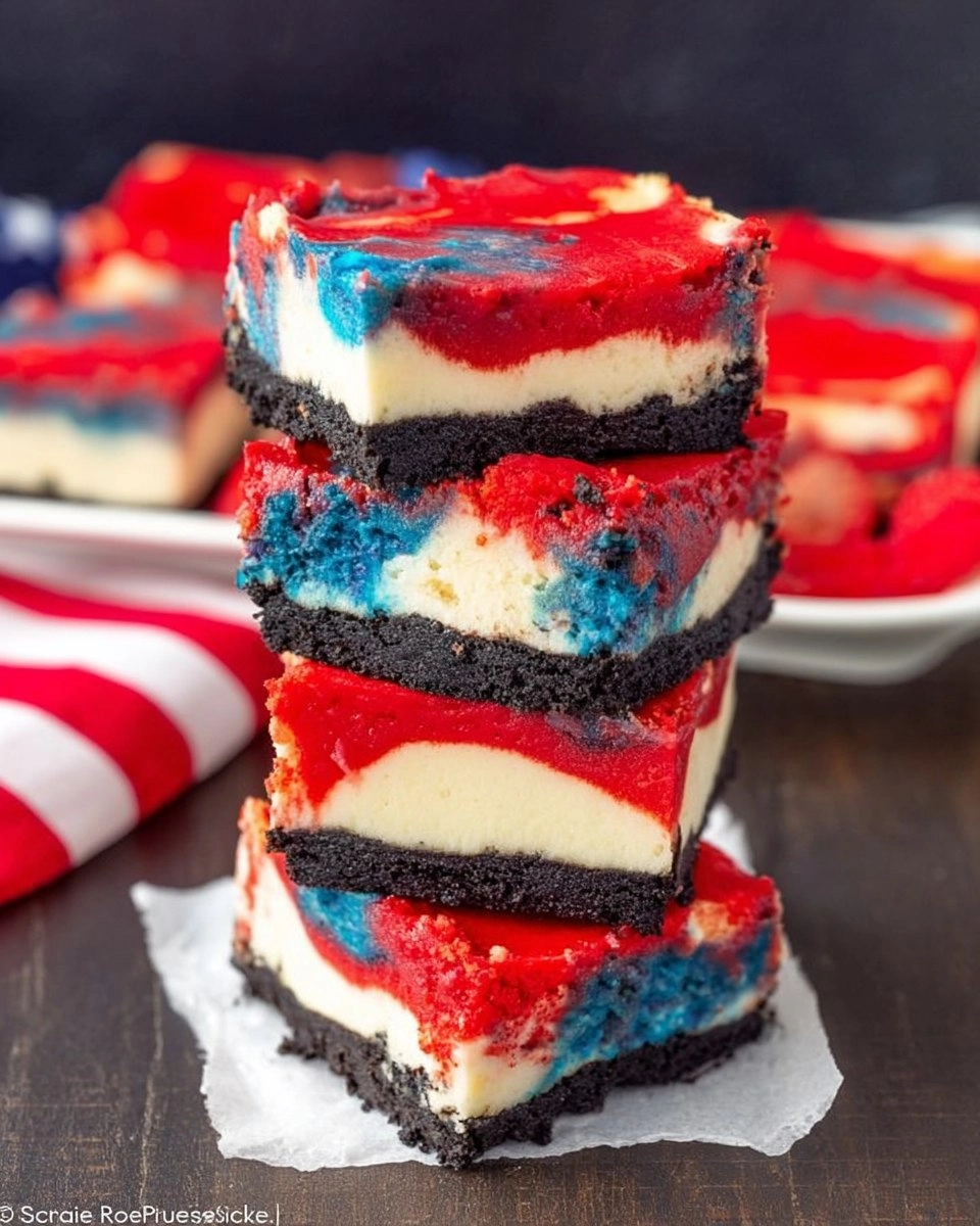 Red White and Blue Cheesecake Bars