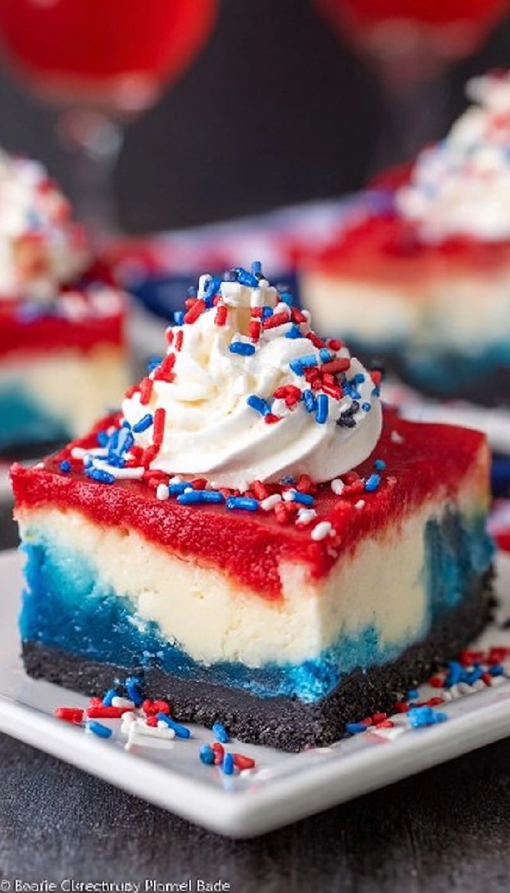 Red White and Blue Cheesecake Bars