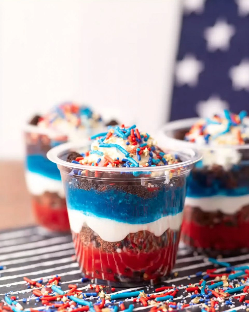 Red White and Blue Dirt Cups