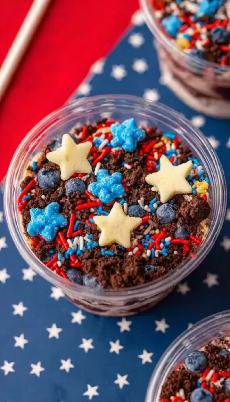 Red White and Blue Dirt Cups