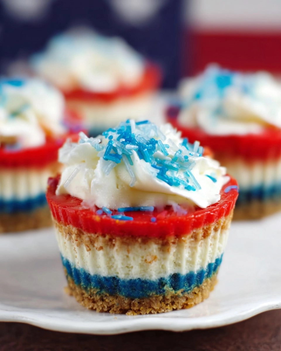 Red, White and Blue Mini Cheesecakes